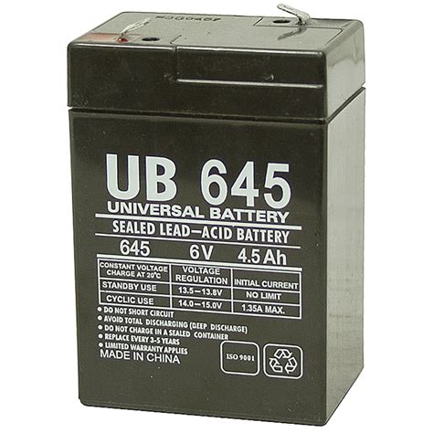 6 Volt Dc 45 Ah Sealed Battery Batteries Electrical