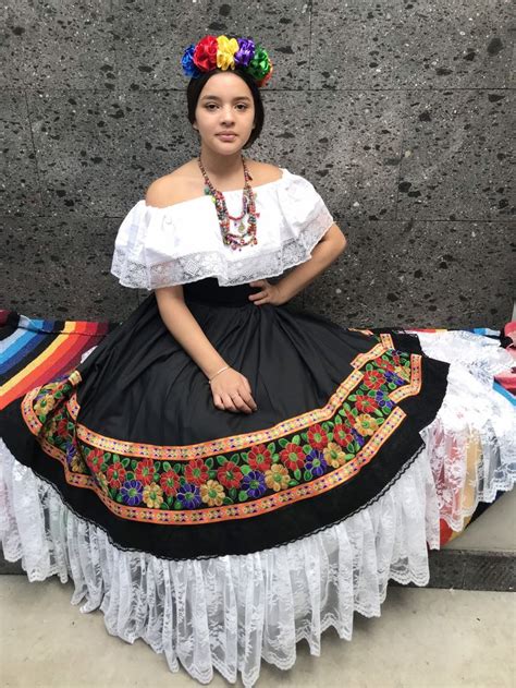 Mexican Womans Dress Skirt Only Black Day Of The Dead Mexican Etsy In