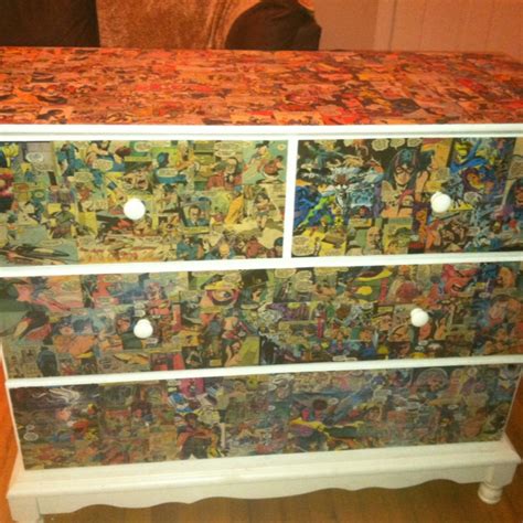 Comic Book Mod Podge Dresser Mod Podge Diy Furniture Decoupage