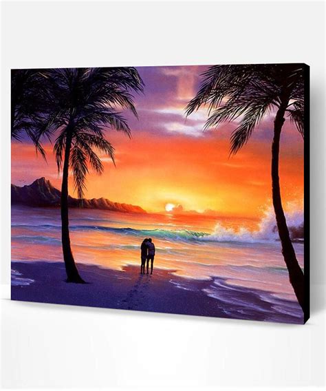 Lovers In Beach Sunset Seascape Paint By Numbers Paint By Numbers Pro