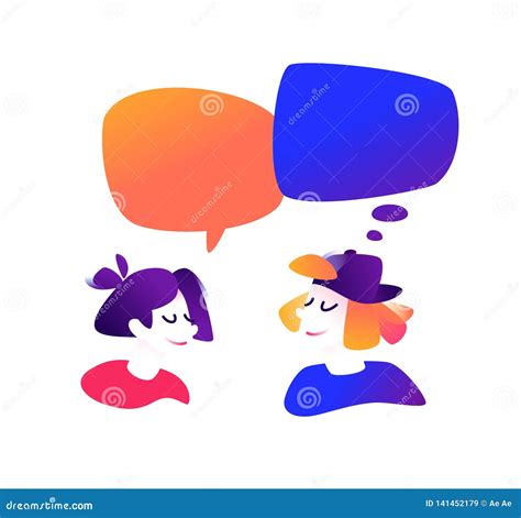 Illustration Of A Communicating Guy And A Girl Vector Illustration