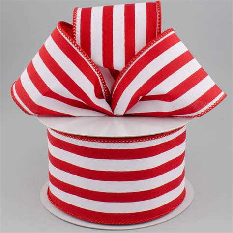 25 Vertical Stripe Satin Ribbon Red And White 10 Yards Rg0132924