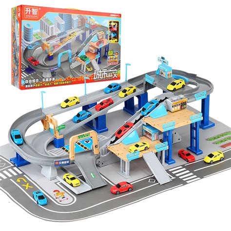 Buy Urban Interchange Rail Car Childrens Parking Lot Toy Set Large