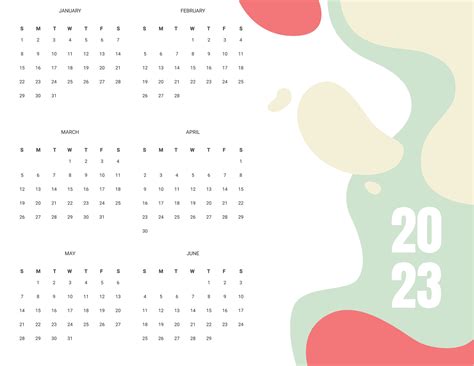Printable Year 2023 Monthly Calendar Template Illustrator Word Psd Vrogue
