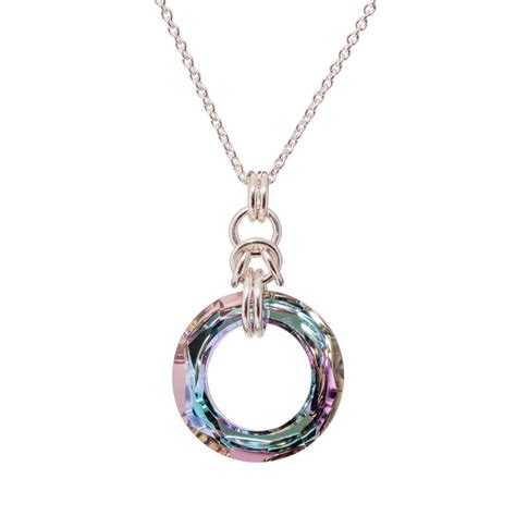 Precision Cut Austrian Crystal Ring Necklace On Silver Chain Laura