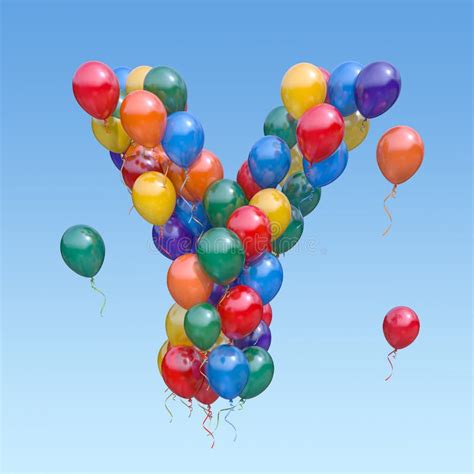 Letter Y From Balloons In The Sky Text Letter For Holiday Birthday