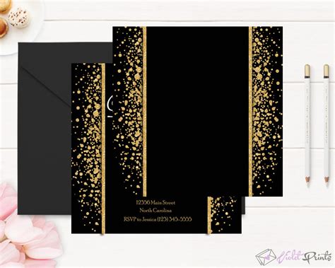 Dinyehe Gold Party Invitations Templates