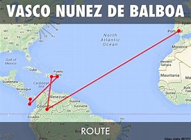 Image result for Vasco Nunez De Balboa Route