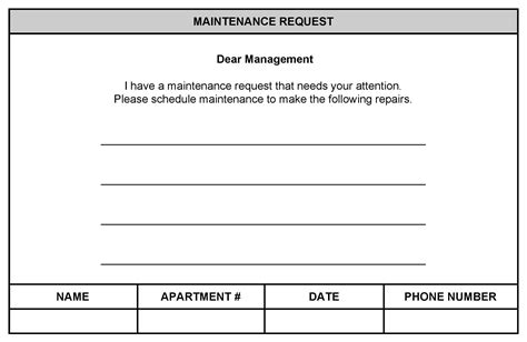 Free Printable Maintenance Request Form Template Printable Forms Free