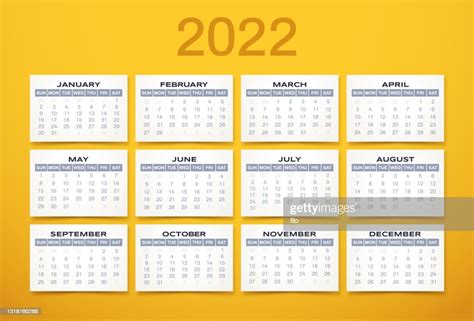 2022 Yearly Calendar High Res Vector Graphic Getty Images