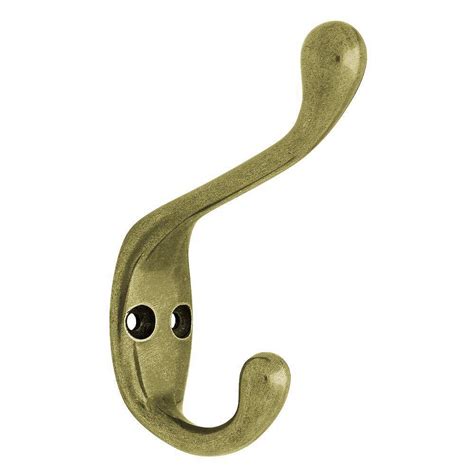 Liberty 3 In Heavy Duty Coat And Hat Hook Antique Brass The Home Depot