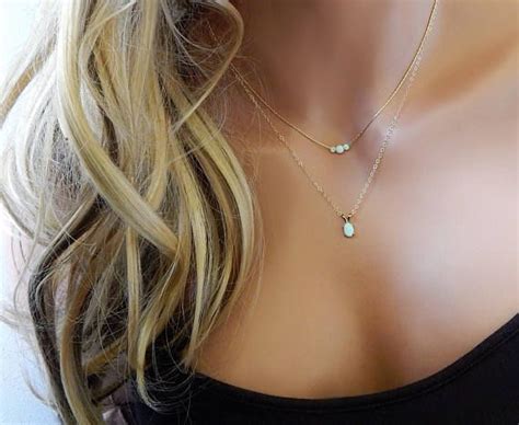 Gold Or Silver Opal Necklaces This Makes Great Layered Set You Can