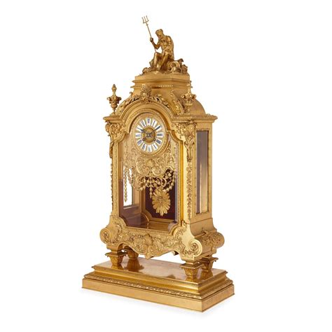 Large Antique Ormolu Mantel Clock By Ferdinand Barbedienne Mayfair
