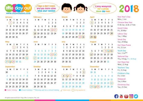 Widgets of 4 sizes with adjustable color and transparency, and can scroll to next or previous month. Singapore Public Holidays & School Holidays 2018 - Little ...