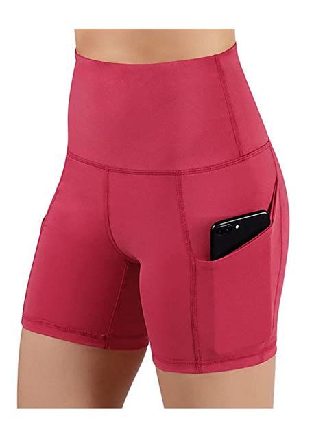 Sexy Dance High Waist Tummy Control Workout Yoga Shorts Side Pockets