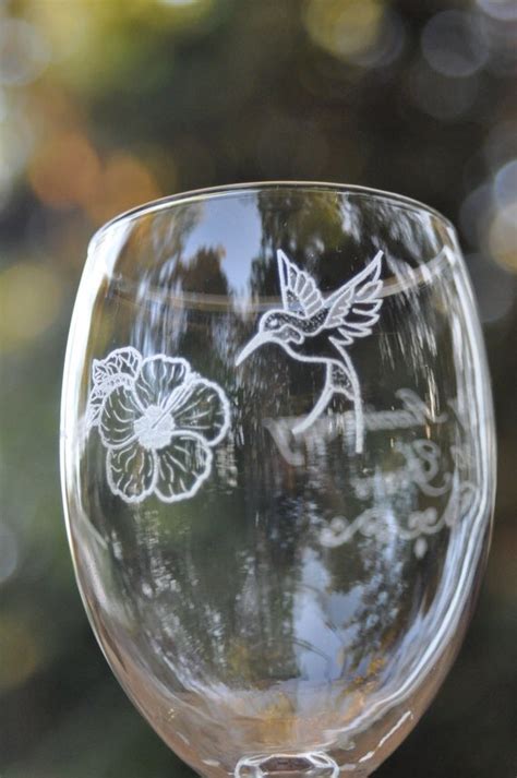 Hummingbird Wine Glasses 2 Personalized By Designimageryengrav