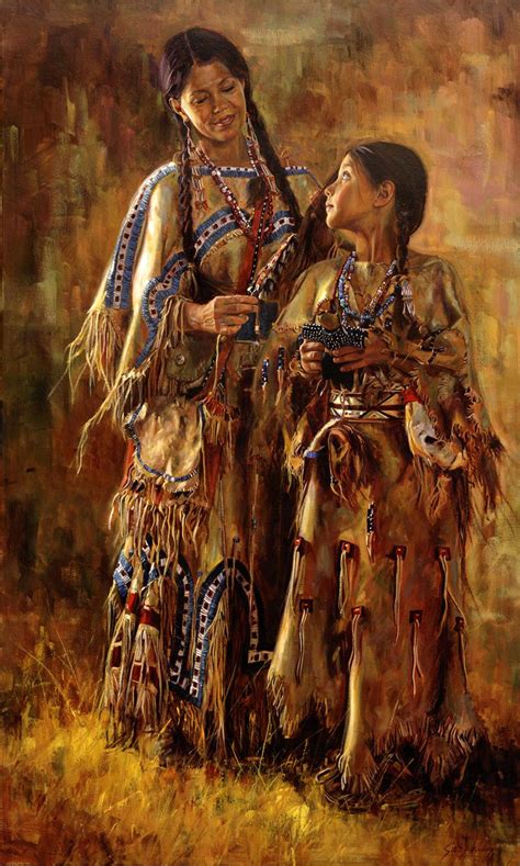 Native American Oil Paintings Download Indian Village Native