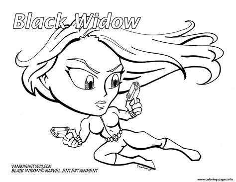 Black Widow Fan Draw Coloring Page Printable