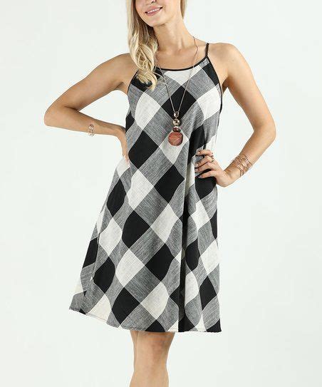 Suzanne Betro Black And White Plaid A Line Dress Plus Too Zulily A