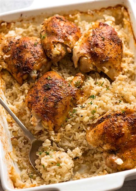 How to make chicken and rice casserole. Oven Baked Chicken and Rice | RecipeTin Eats