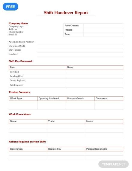 An Employees Shift Report Is Shown In This Document