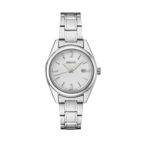 Seiko Womens Essentials Sterling Silver Bracelet Watch Womens