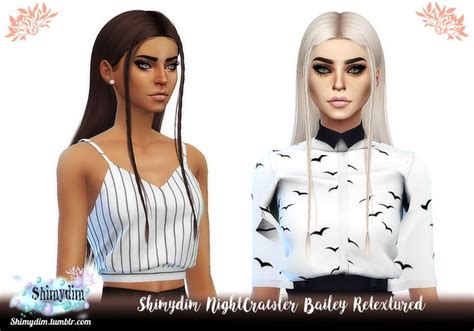 Shimydim Nightcrawler`s Bailey Hair Retexture Sims 4 Hairs Sims