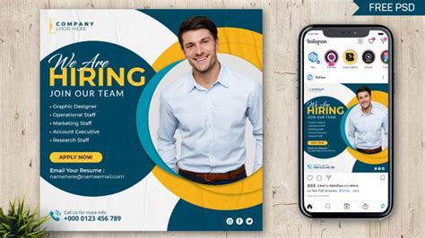 Job Hiring Social Media Post Design Psd Template For Free Psfiles