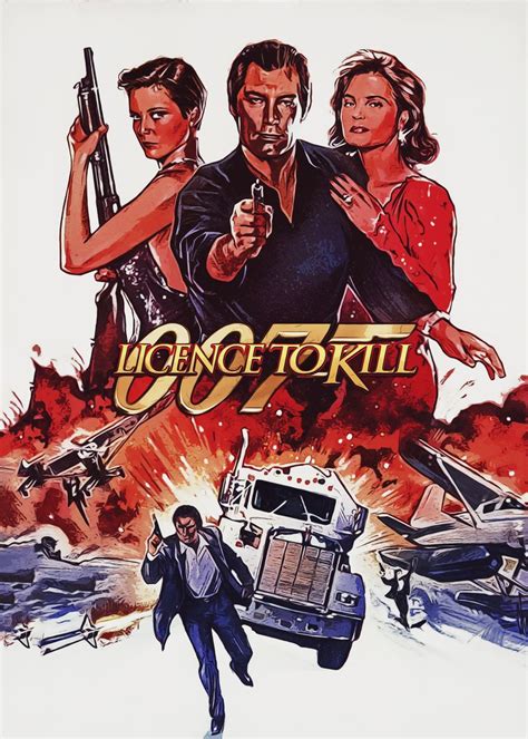 JAMES BOND LICENCE TO KILL Poster Picture Metal Print Paint By