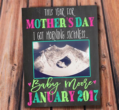 Mothers Day Pregnancy Announcement Card Digital File