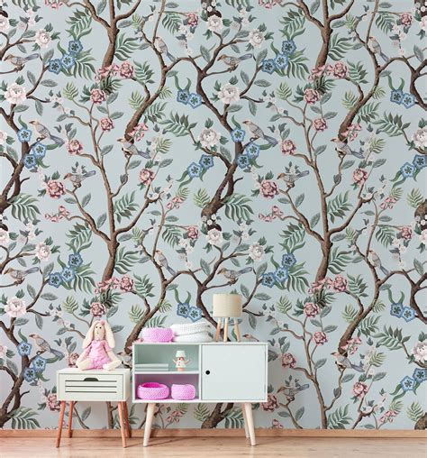 Chinoiserie Wallpaper For Nursery Peel And Stick Wall