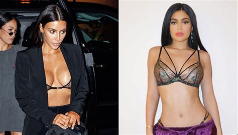 Kim Kardashian Vs Kylie Jenner See Through Bras Whos Sexier Hollywood Life