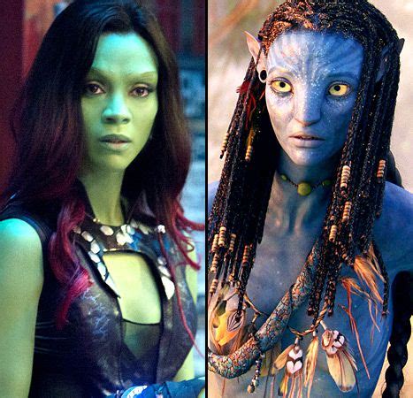 Avatar is leaps and bounds above this. Zoe Saldana Goes Green for Guardians: "It Was Crazy" | Zoe ...