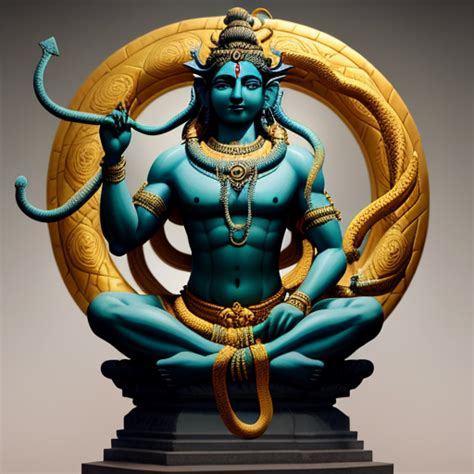 Ai Image Modifier A Gaint Statue Of Lord Shiva With Snakes Around