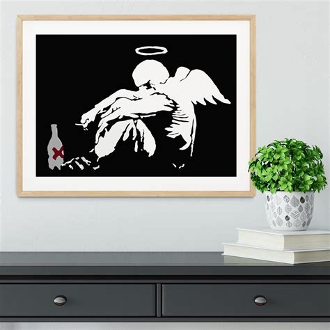 Banksy Fallen Angel Framed Print Canvas Art Rocks Canvas Art Rocks Us