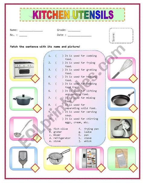 The picture clues are given and students fill out the complete term in the puzzle. Kitchen Utensils Crossword Activity 1 Answers - Wow Blog