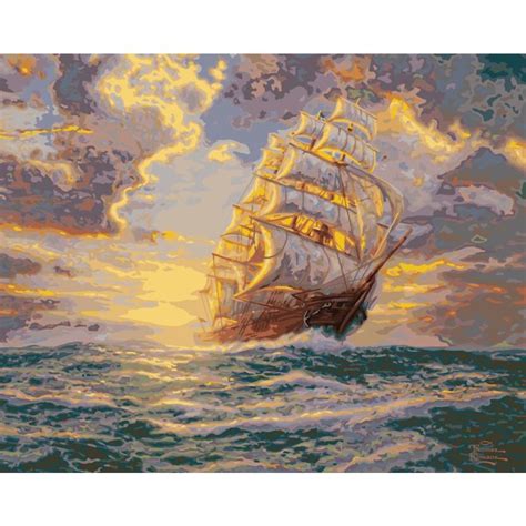 Thomas Kinkade Paint By Number Kits 16x20 Courageous Voyage Walmart