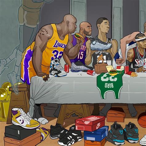 Nba Superstar Last Supper Illustration Nba Basketball Art Nba