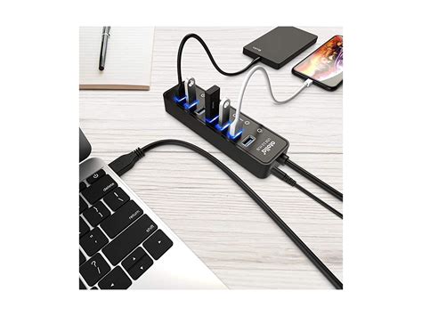 Powered Usb Hub 30 7port Usb Data Hub Splitter With One Smart Charging