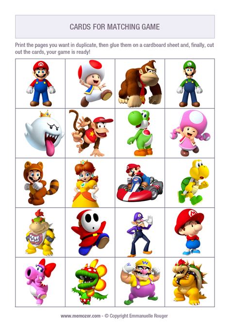 Printable Mario Kart Cards Cards To Cut Out Memozor