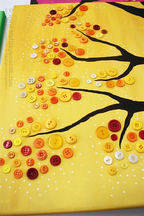 4 Seasons Button Tree Wall Umění Podle Amanda Formaro řemesla Amanda