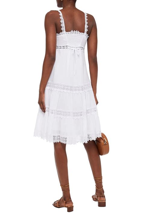 White Crocheted Lace Trimmed Cotton Blend Voile Dress Sale Up To 70 Off The Outnet Charo