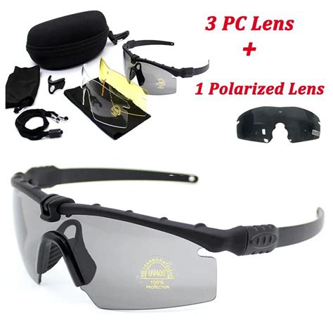 Sport Polarized Tactical Glasses Military Goggles Army Sunglasses With 4 Lens Men Shooting