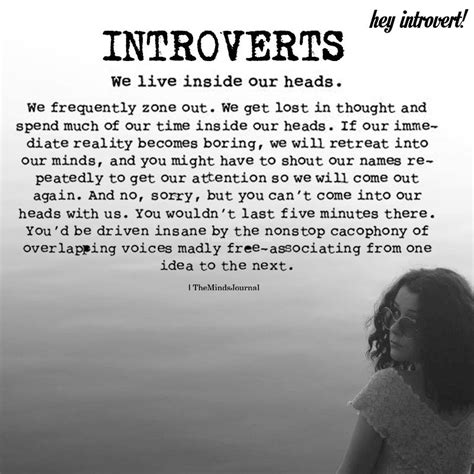 Introverts We Live Inside Our Heads Introvert Quotes Introvert