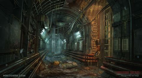 Sewer System By Mike Garn Sci Fi 2d Sewer System Concept Art