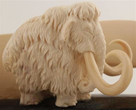 Finely Carved Siberian Woolly Mammoth Ivory 3 Mammoths With Ivory