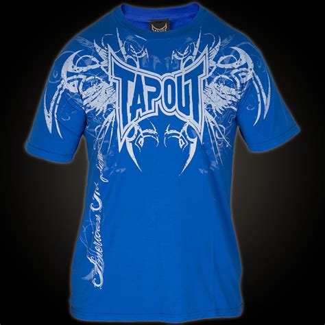 Tapout T Shirt Darkside Blue T Shirt In White Features An Oversized