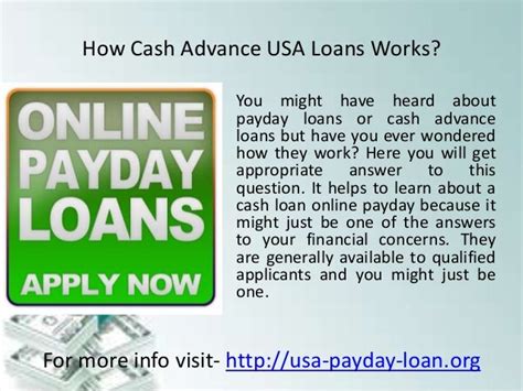 What Is The Working Process Of Cash Advance Usa Loans
