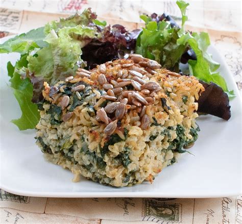 Spinach Rice Casserole Baked In