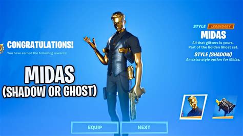 how to unlock ghost or shadow midas edit style deliver legendary weapons fortnite battle